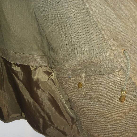 Orvis Wool & Leather Hunting Shooting Field Jacket L Herringbone Lined Full Zip - Picture 12 of 15